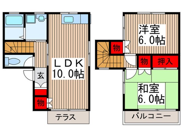 カームハイツＢ棟の物件間取画像